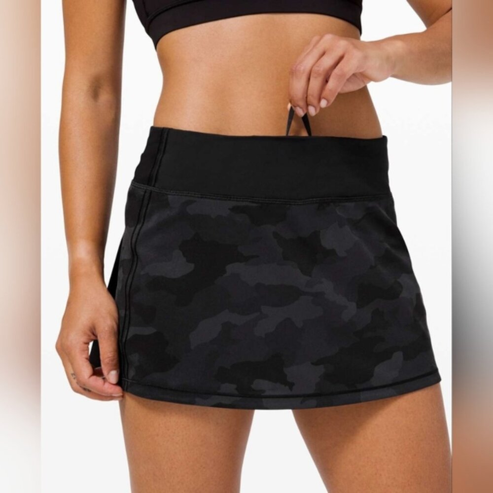 Lululemon Pace Rival Mid-Rise Skirt *Regular (Incognito Camo Multi GreyBlack)